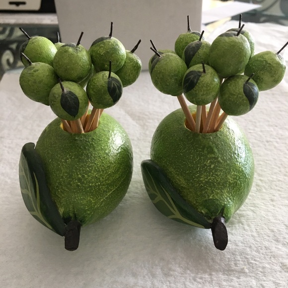 Lime shaped toothpick holders with caps - Picture 2 of 8
